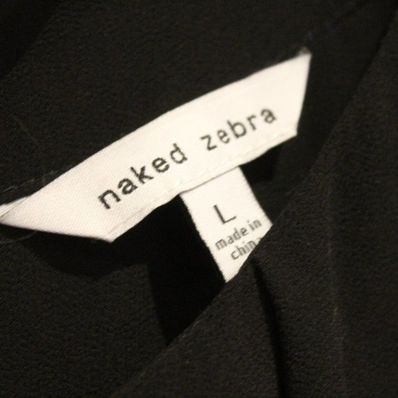 2/$40 🏷 Naked Zebra Black Top Size Large - Picture 3 of 6